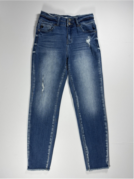 KanCan Denim - Sz 7/27 KanCan High Rise Double Button Skinny Jeans Distressed Raw Hem KC7317M